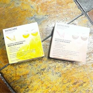 Vitamin C Brightening and Caffeine De-Puffing JELLY Eye Masks - Yellow and White